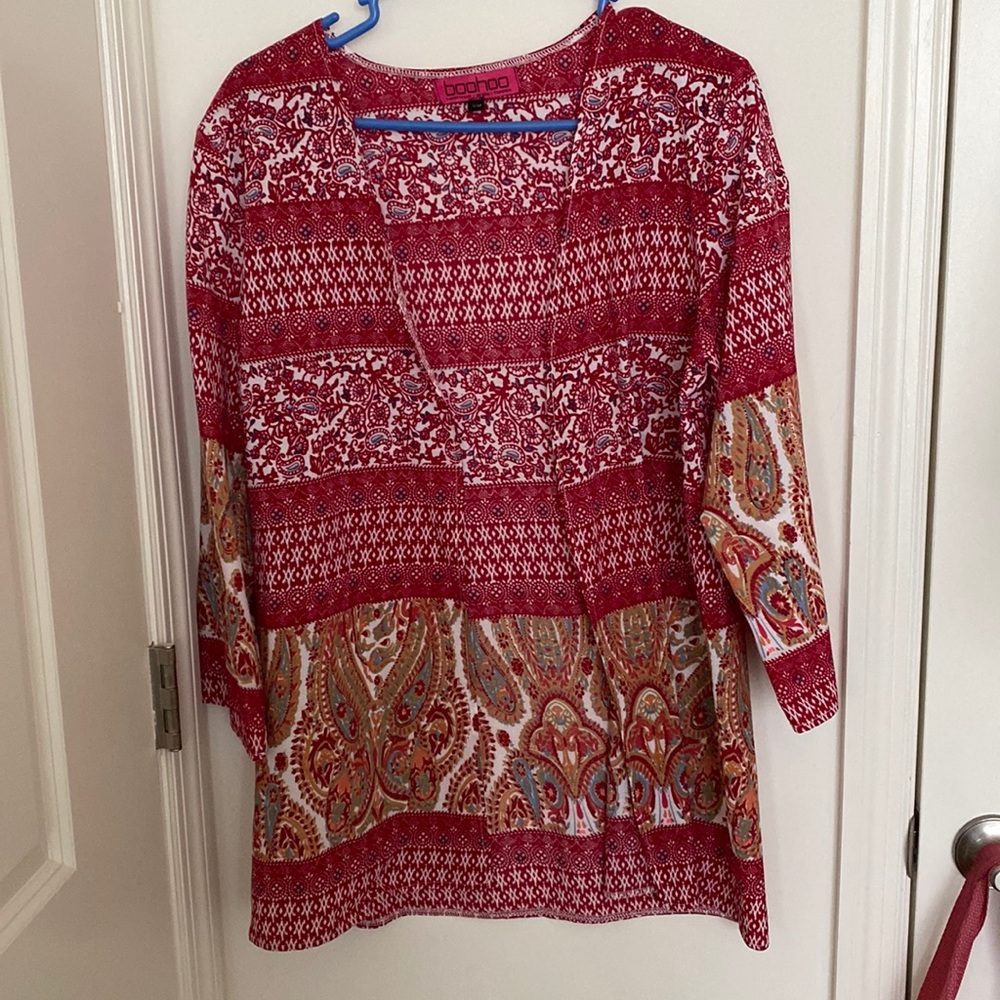 Boohoo Redish Pink Kimono